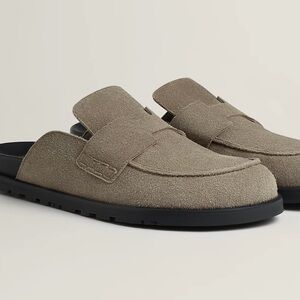 Hermes Men's Taupe Slip-On Loafers
